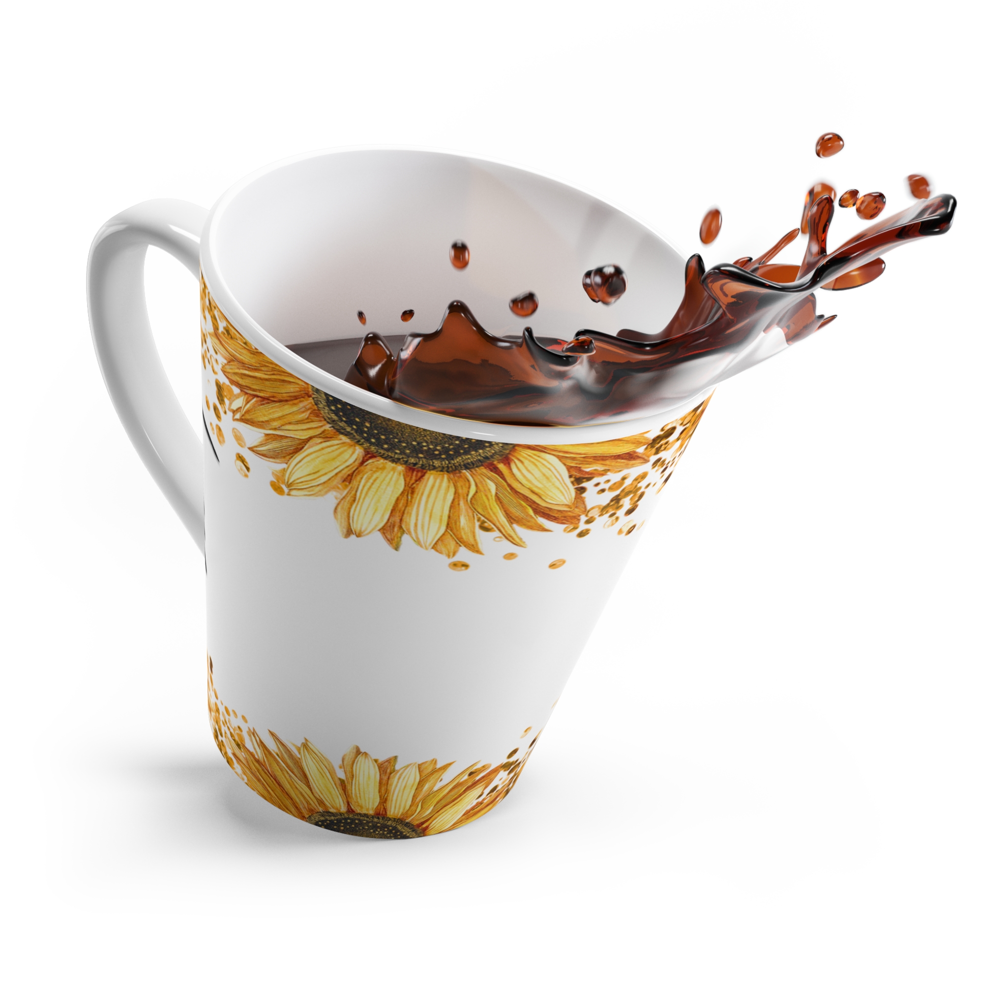 Sunflower Latte Mug — Floral Coffee Cup, Bright Yellow Sunflowers for Morning Coffee - Image 4