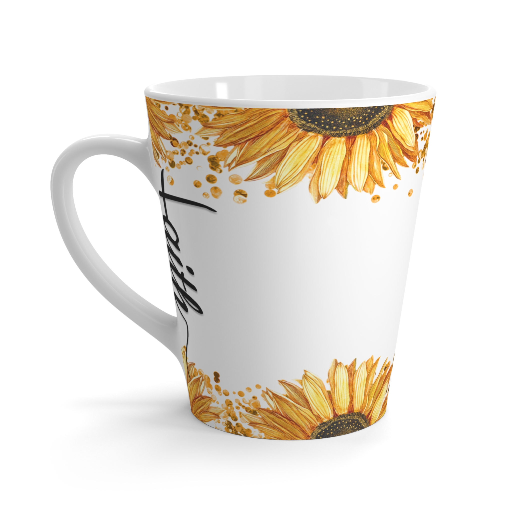 Sunflower Latte Mug — Floral Coffee Cup, Bright Yellow Sunflowers for Morning Coffee - Image 3