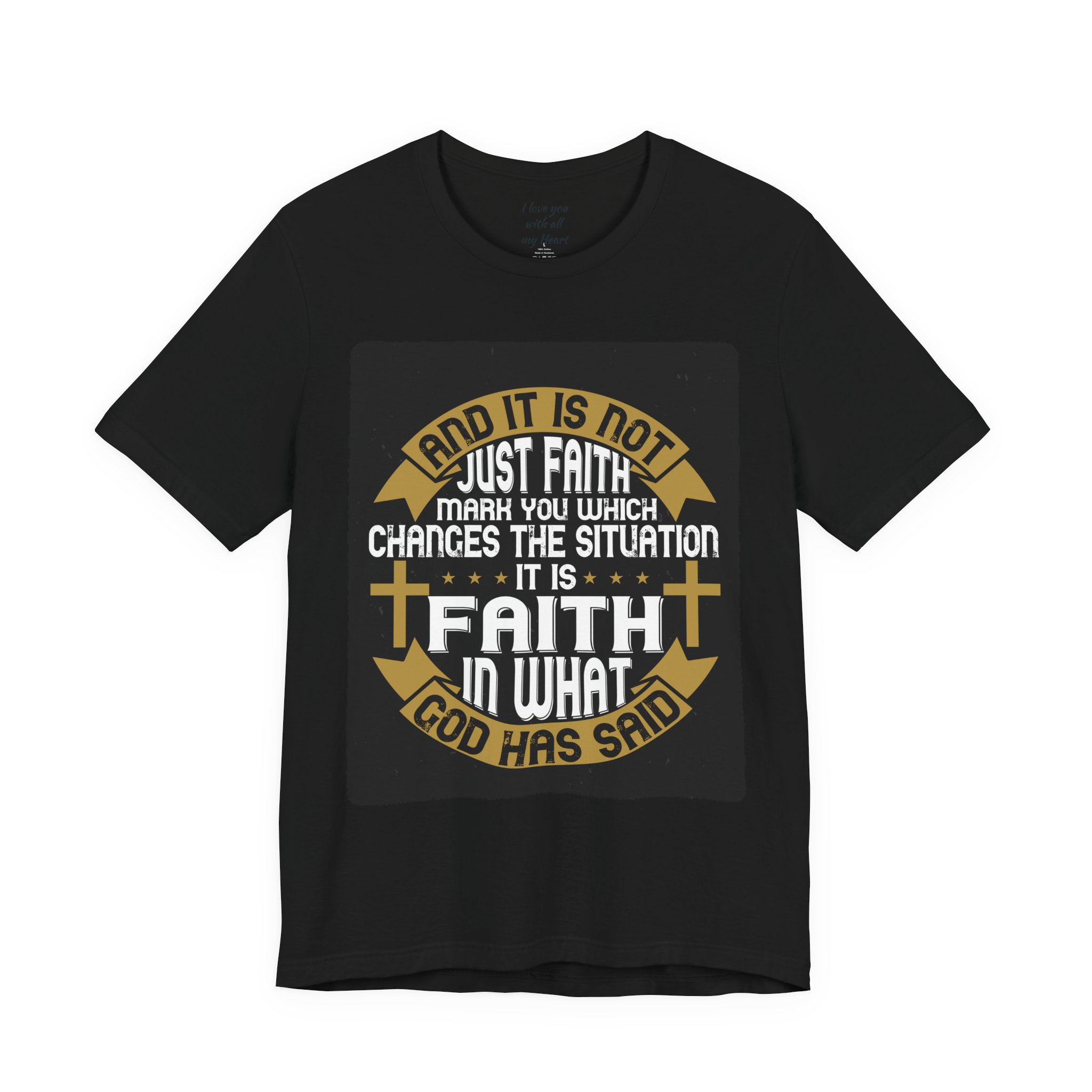 Faith Typographic Crosses T-Shirt | Christian Scripture Tee - Image 2