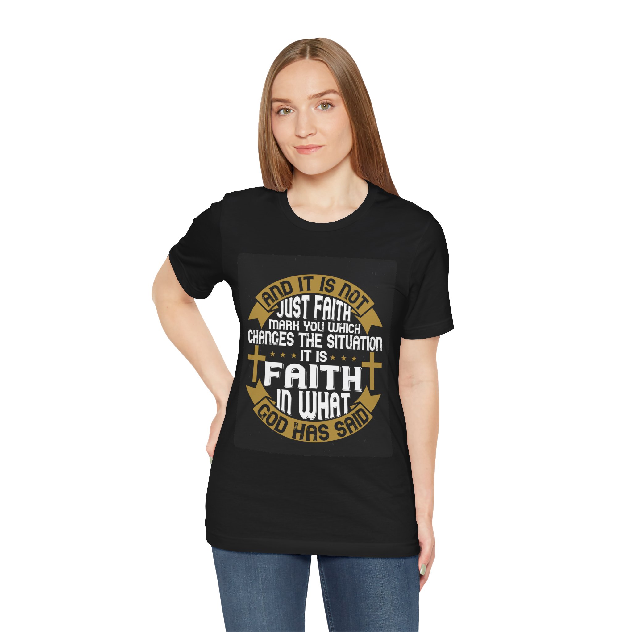 Faith Typographic Crosses T-Shirt | Christian Scripture Tee