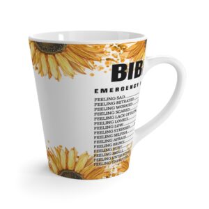 Sunflower Latte Mug — Floral Coffee Cup, Bright Yellow Sunflowers for Morning Coffee
